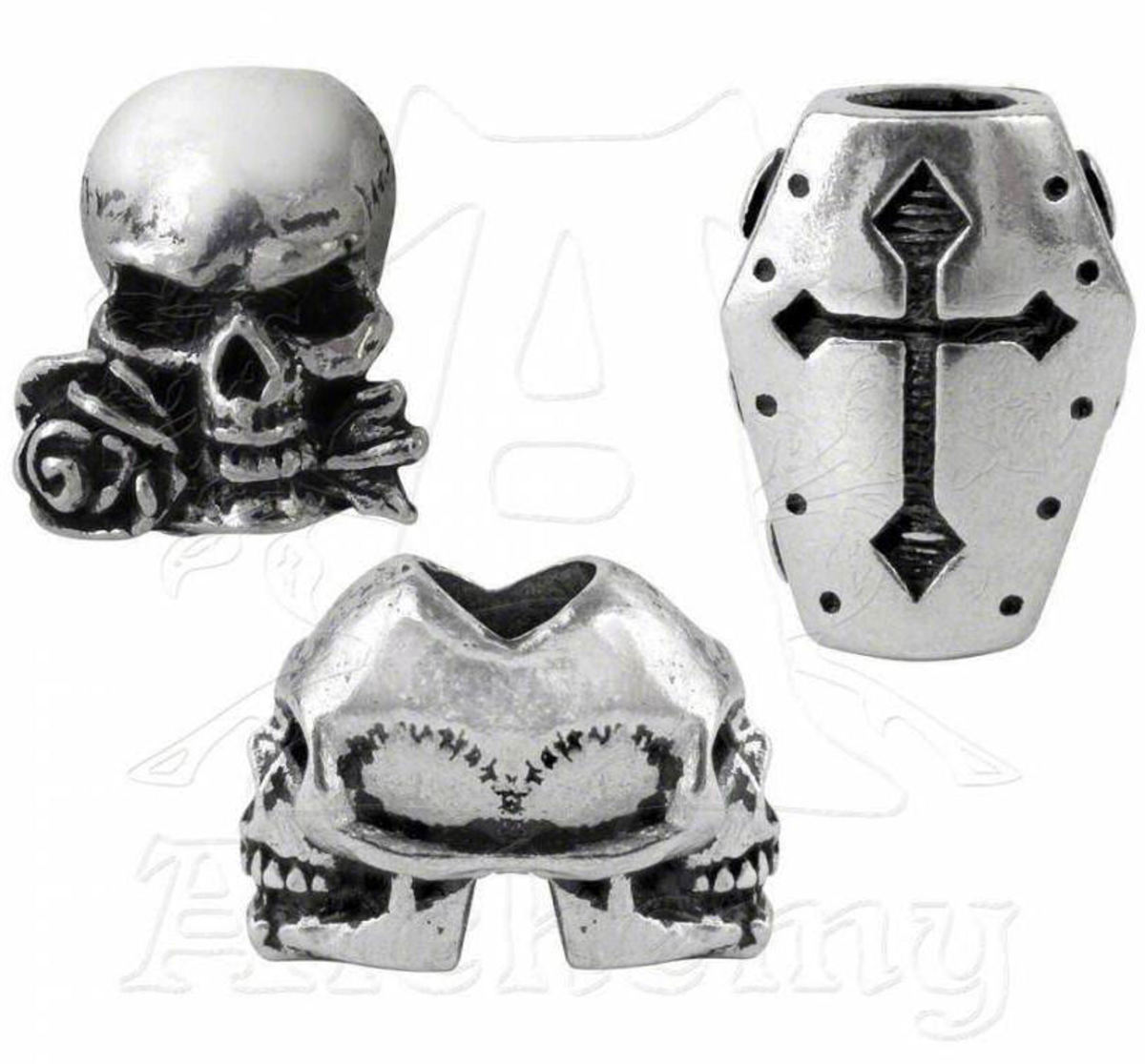 Beads (3pcs) To Hair (beard) ALCHEMY GOTHIC - Janus / Coffin / Alchemist