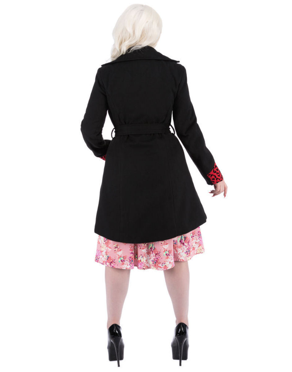 Coat Women's Spring/autumn HEARTS AND ROSES - Black Red Flocking 16/44